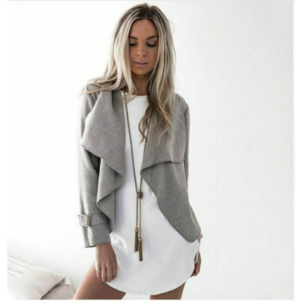 Turn Down Collar Cardigan